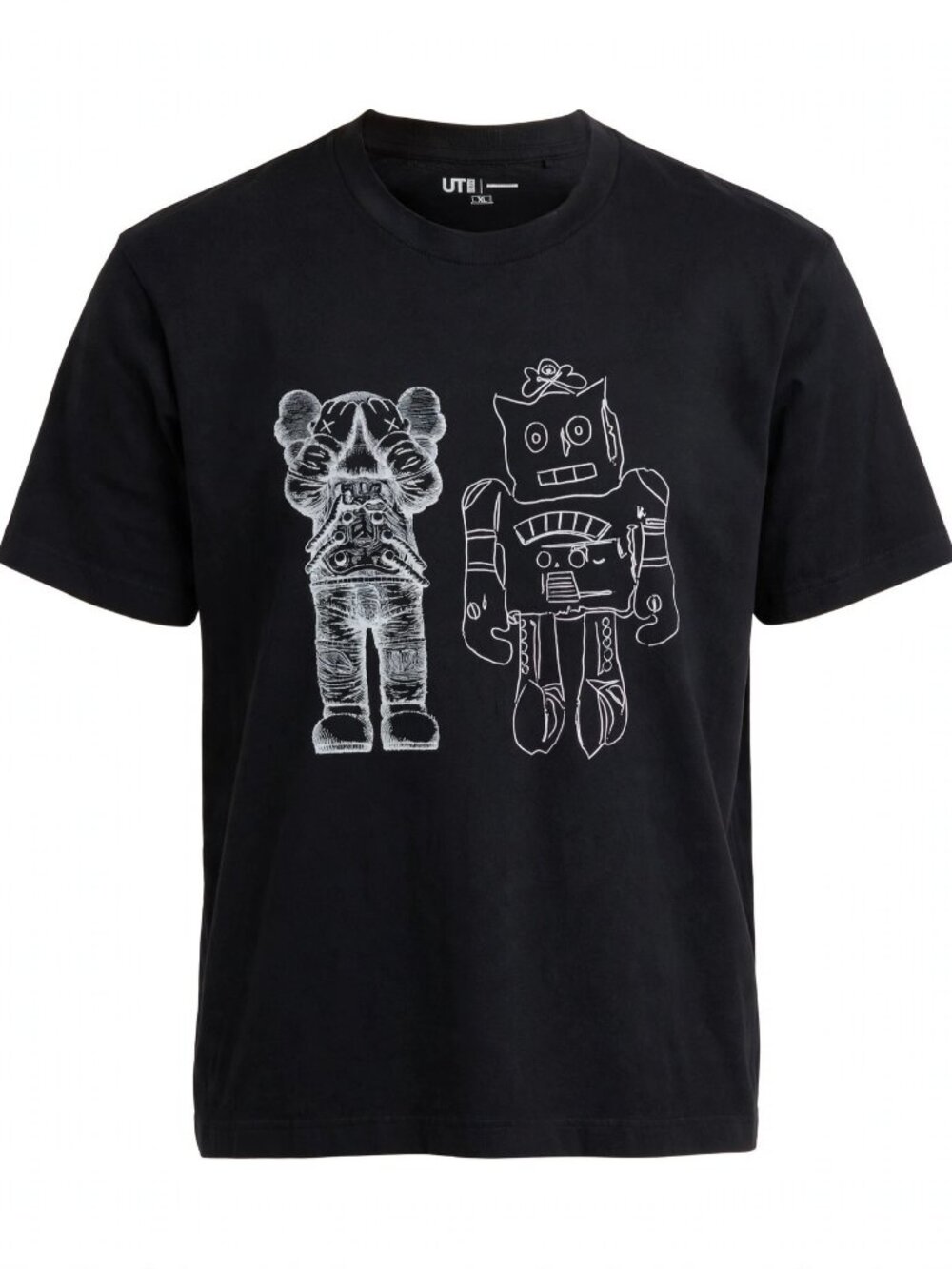 Men's Uniqlo UT KAWS + Warhol Black Graphic Tee Size XL Excellent